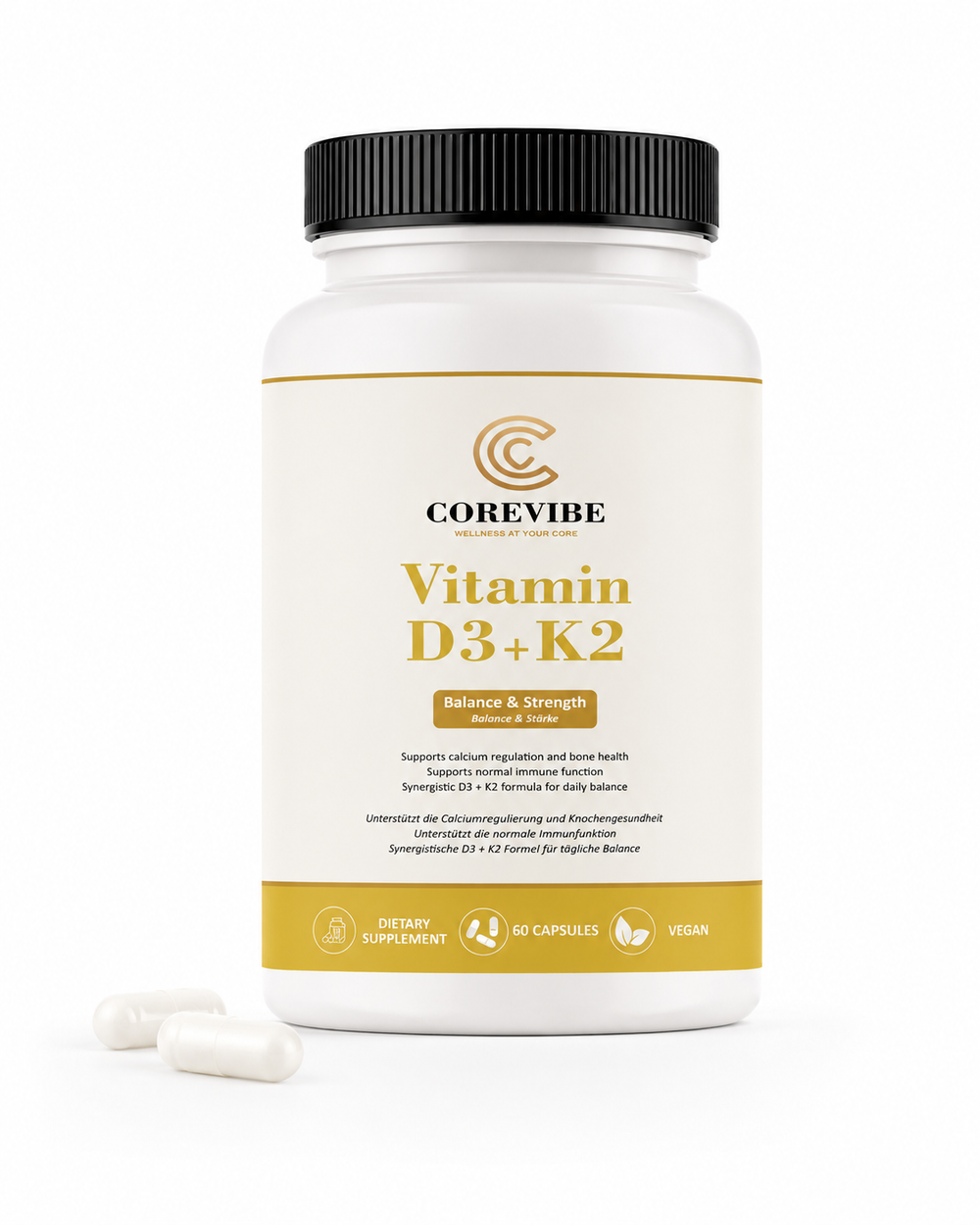 Vitamin D3 + K2 – Bone Strenght & Immunity